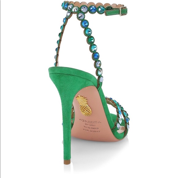 Aquazurra Tequila Embellished Suede Sandals - Picture 3 of 10
